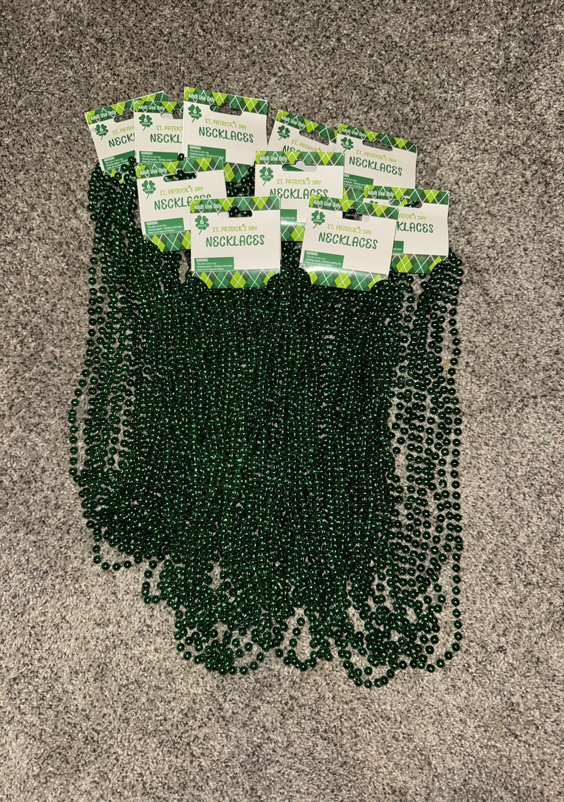 LOT OF 10 – St. Patrick’s Day Necklaces 6 Count – 60 In Total Per Lot