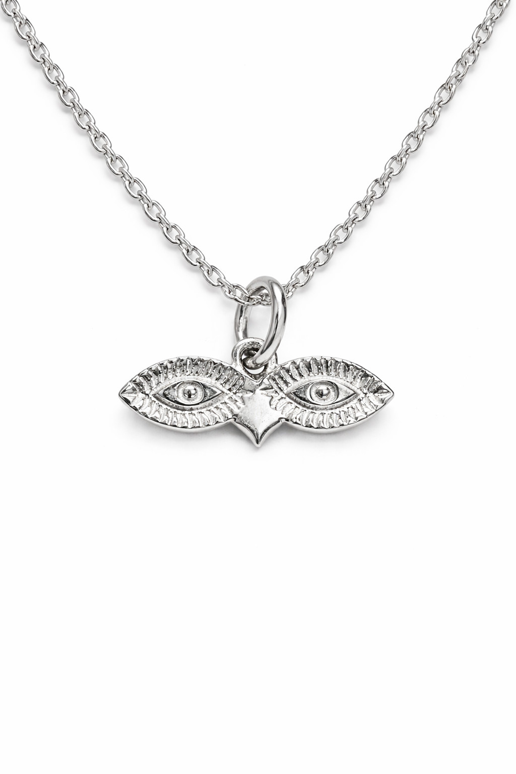Evil Eye Double 925 Sterling Silver Protection Charm Necklace