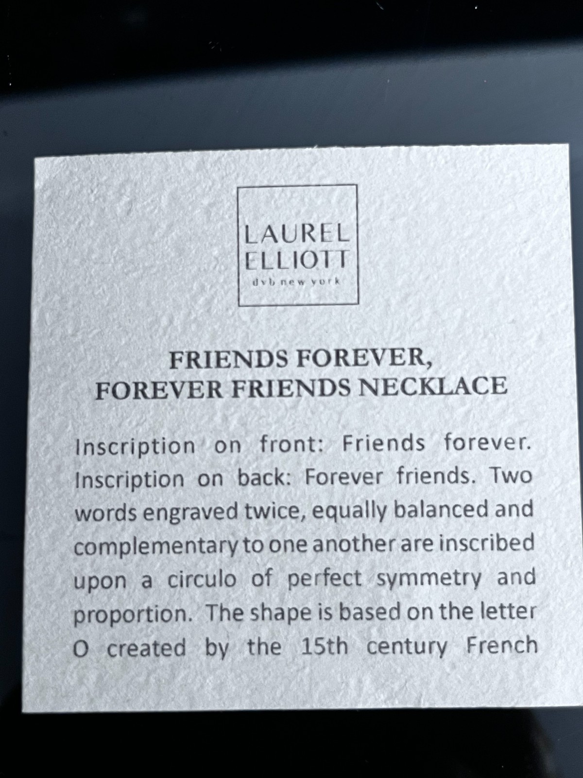 Laurel Elliott Sterling Silver Friends Forever, Forever Friends 18″ Necklace