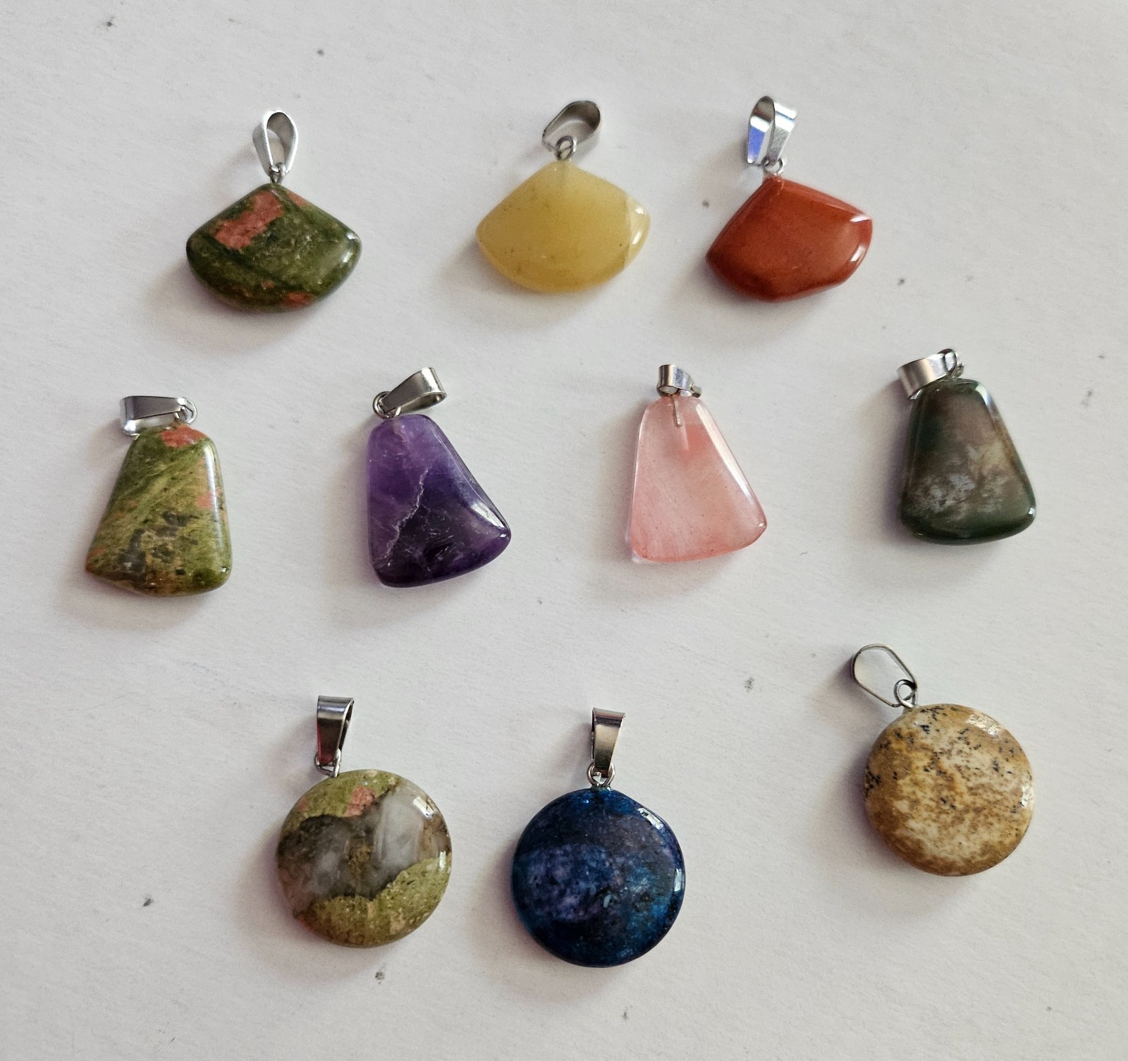 Assorted Crystal pendants with matching necklace