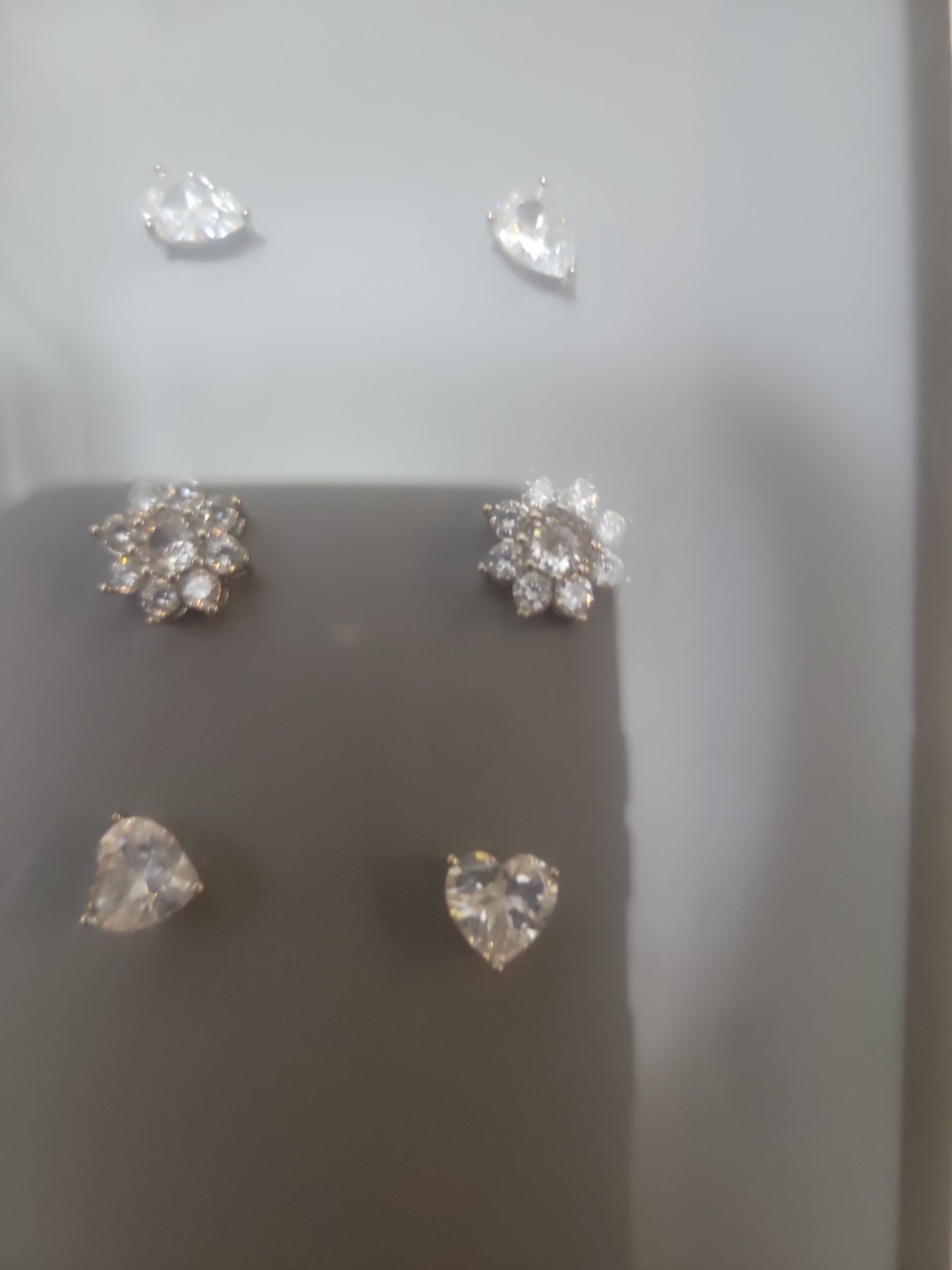 Believe by Brilliance 3 Sets Cubic Zirconia Silver Plated Stud Earrings
