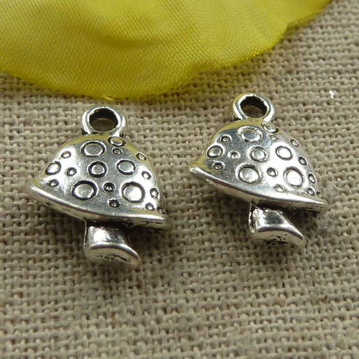 Free Ship 100 pcs tibetan silver mushroom charms 17x13mm L-4211