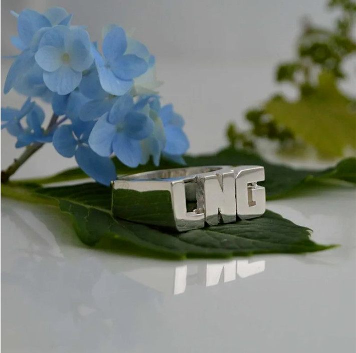 Custom Name Ring Jewelry Stainless Steel Letters Numbers Gold Silver Rose Gold
