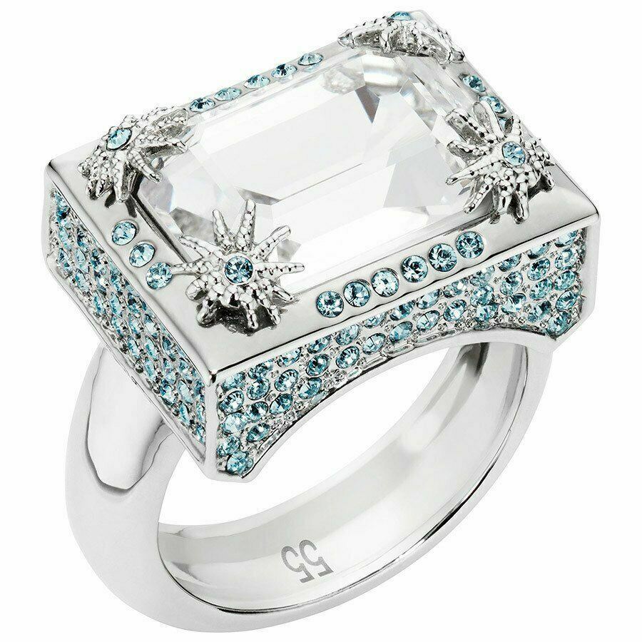 Atelier Swarovski Calypso Ring Cocktail Statement Blue 52/6 New in Box $249