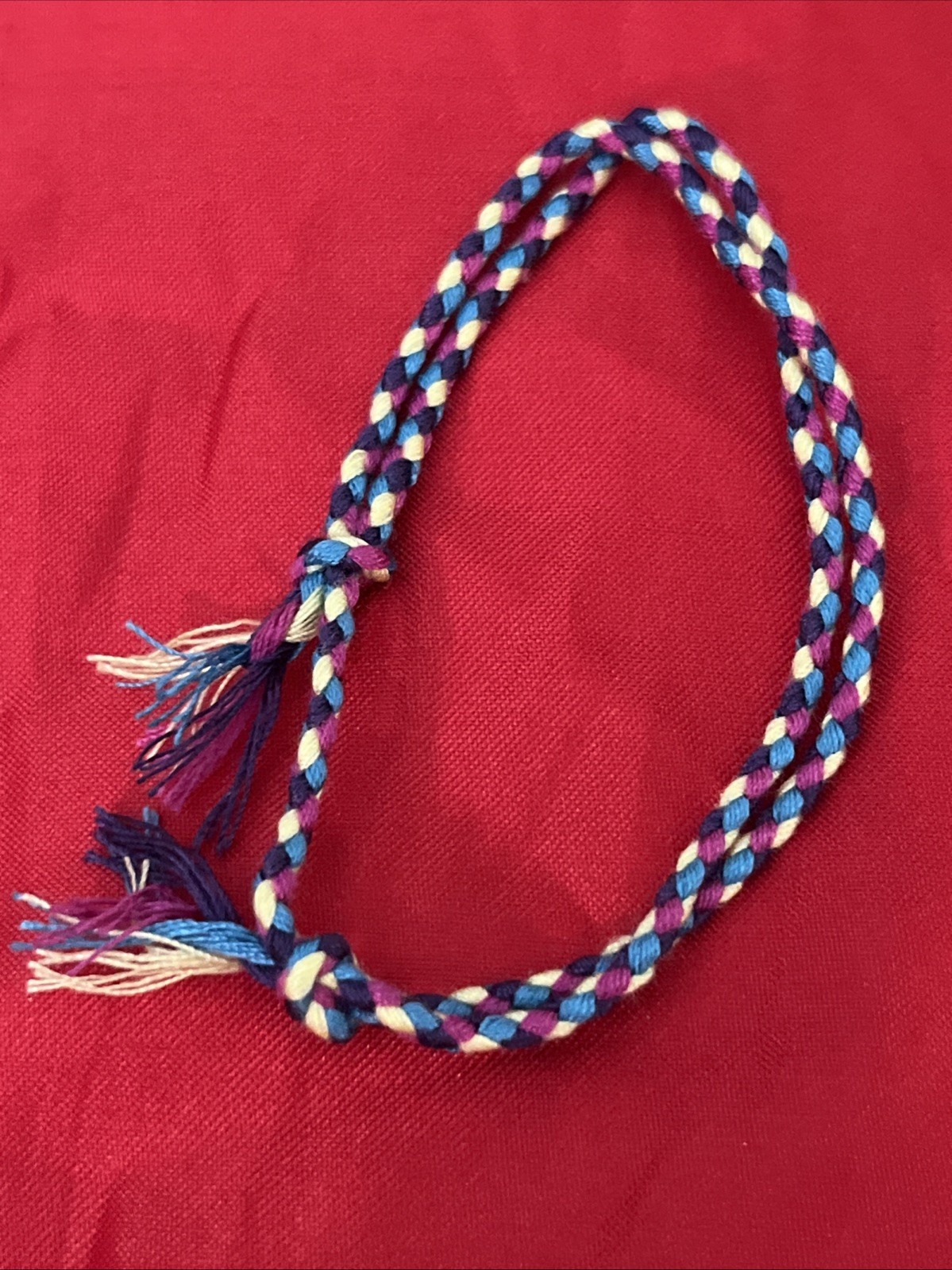 NEW BOHO BRAID THREAD FRIENDSHIP BRACELET ADJUSTABLE BLUE LIME PURPLE PLUM NIP