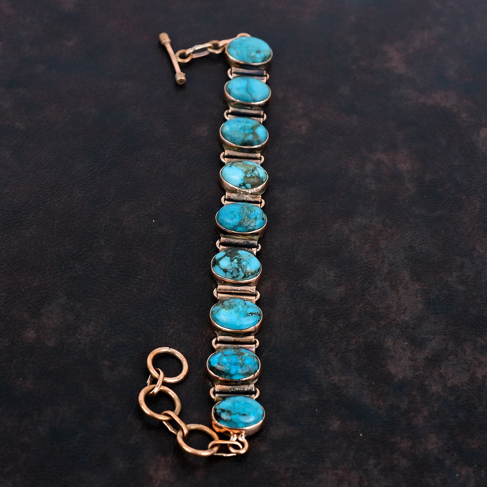 Womens day Sale Tibetan Turquoise Gemstone Chain Wedding Bracelet Jewelry Copper