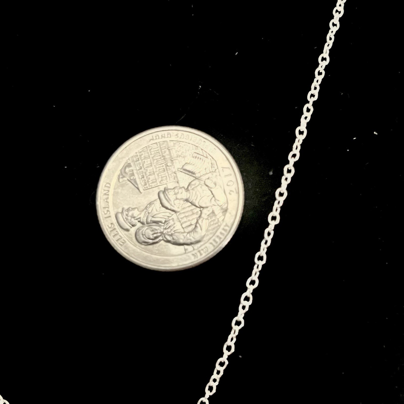 20” 1.2mm Silver Plated Cable Chain stamped 925 for Women