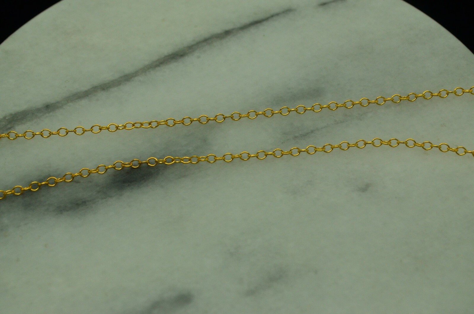 16.25″ YELLOW GOLD FILLED DAINTY CABLE CHAIN SPRING RING CLASP NECKLACE W/ TAG