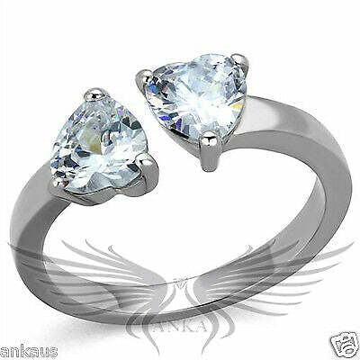 Classy 0.7Ct Heart Shaped Cubic Zircon CZ AAA Solitaire Ring 5 6 7 8 9 10 Tk2167
