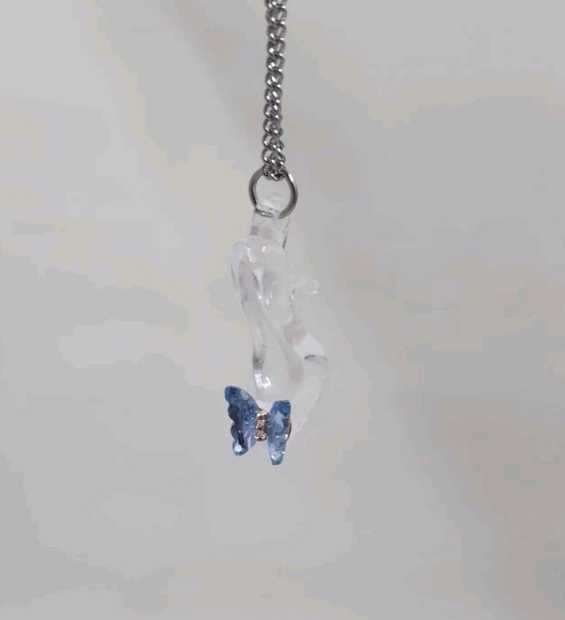 Cinderella Glass Slipper Necklace – Crystal Rhinestone Butterfly – Once Upon