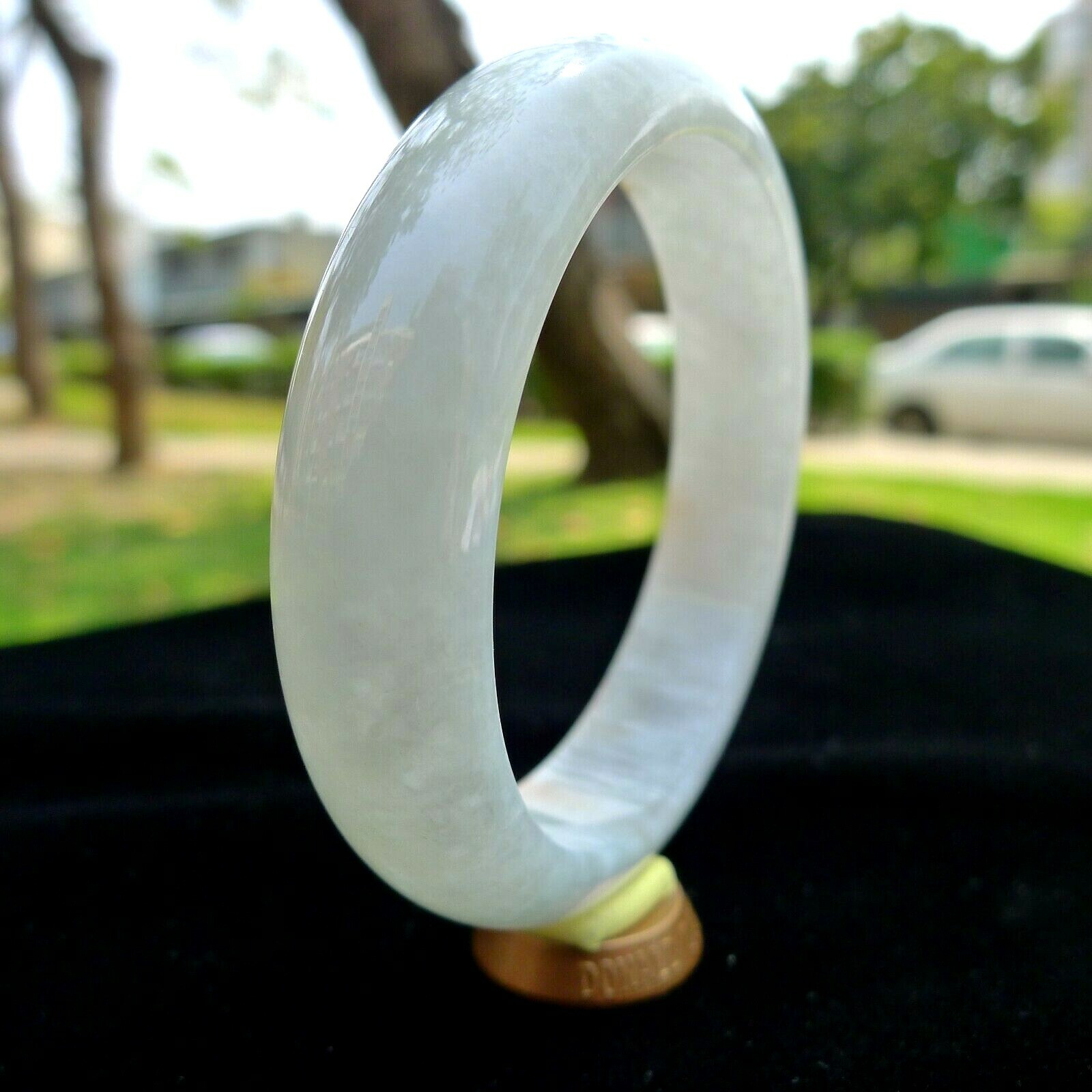 【JadeiteBird】53mm Certified 100% Natural Grade A Jadeite Jade Bangle Bracelet