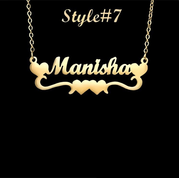 Personalized Name Necklace 18K Gold Plated Customize Any Name Anniversary Gift