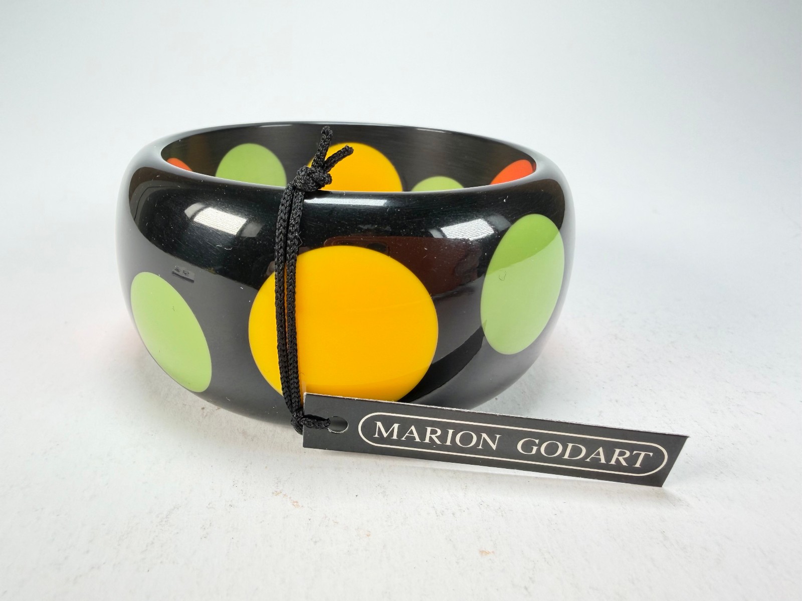 Marion Godart – BSX “Motif à Pois” Black & Mix Colours Solid Round 3.4cm Bangle