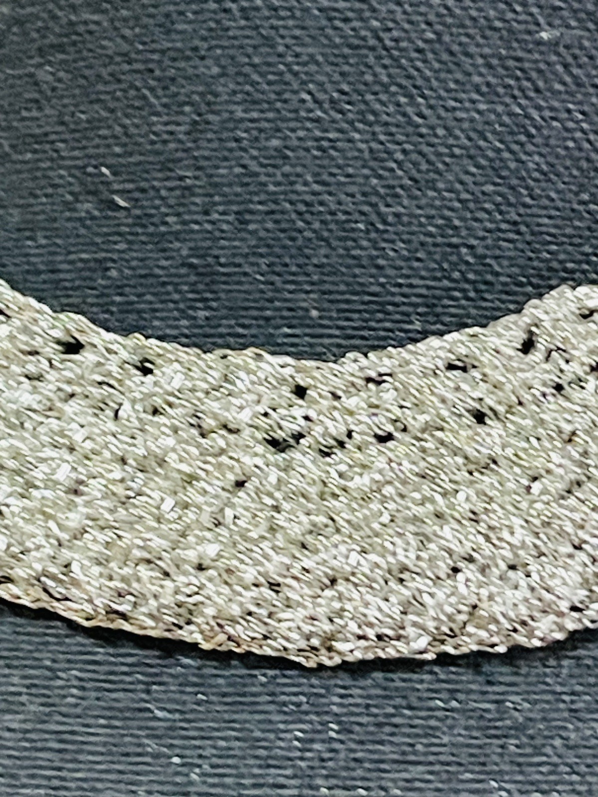 Vintage Silver Tone Handwoven Chain Mesh Choker Necklace Wide Collar Statement