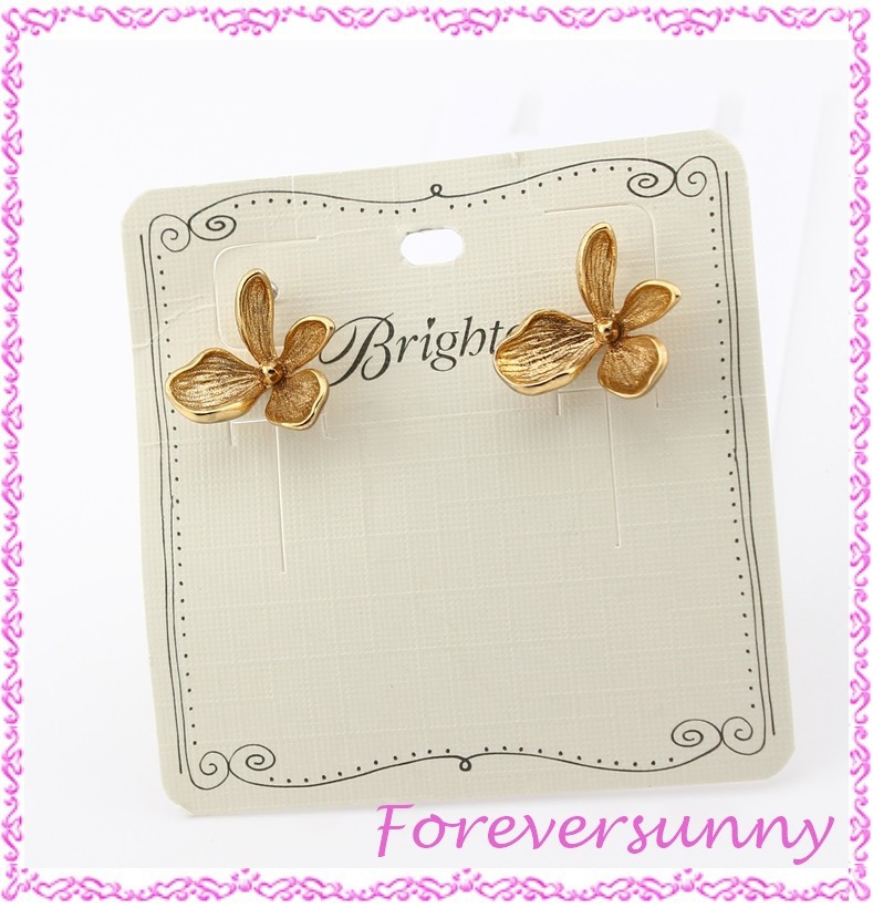 Brighton Everbloom Flower Brushed Gold Post Earrings READ DESCRIPTION