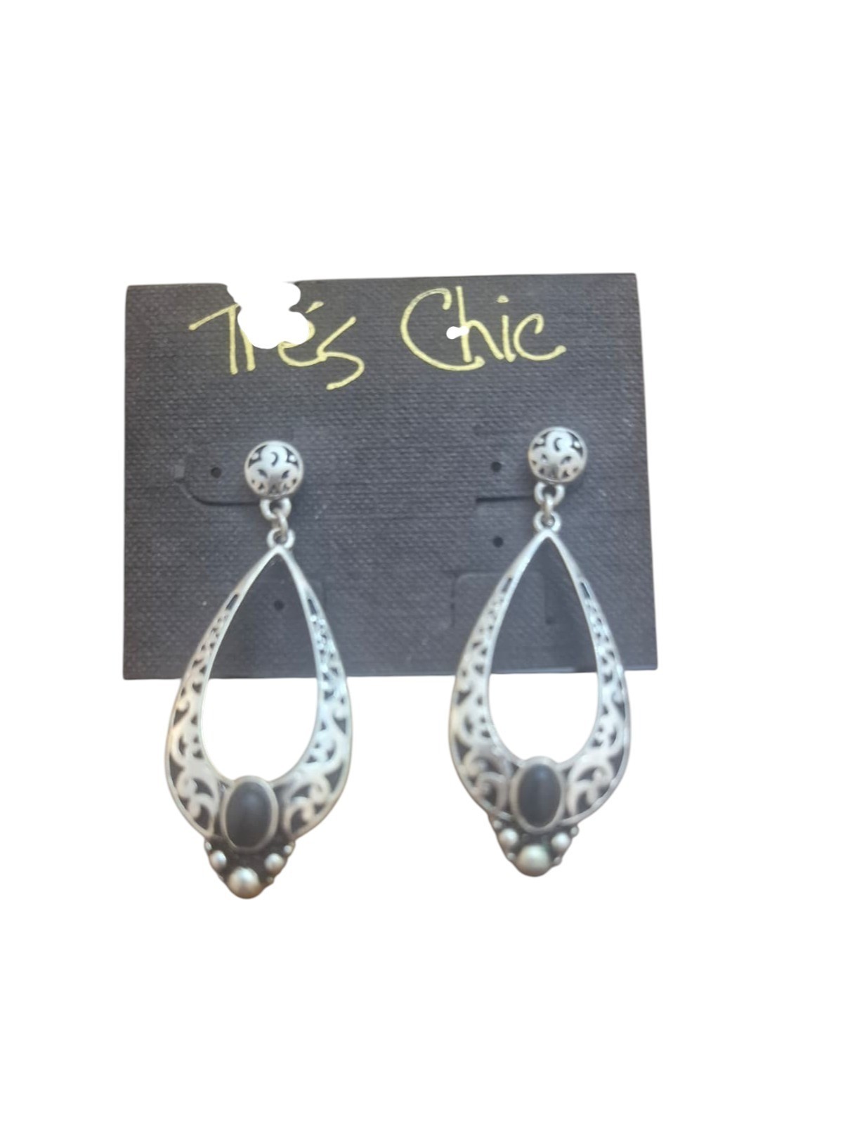 Acrylic Metal Teardrop Dangle Earring Set