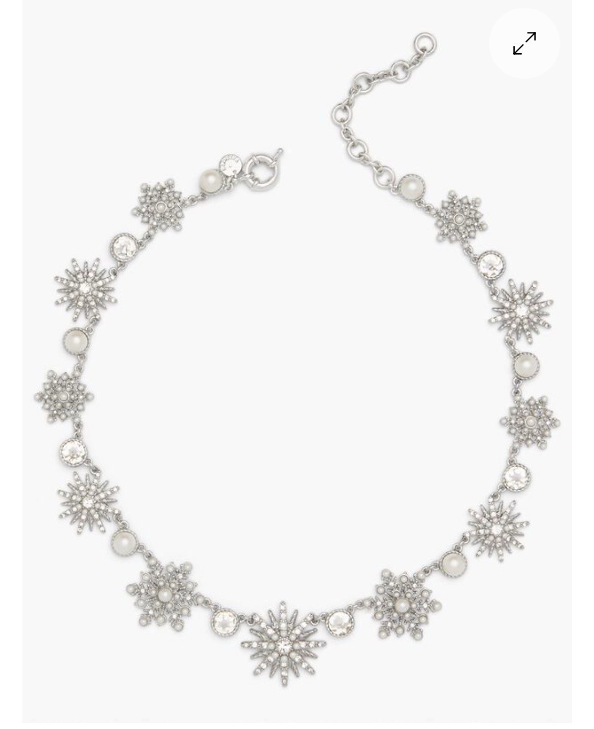 $79.50 Talbots CRYSTAL SNOWFLAKE STATEMENT NECKLACE TS5