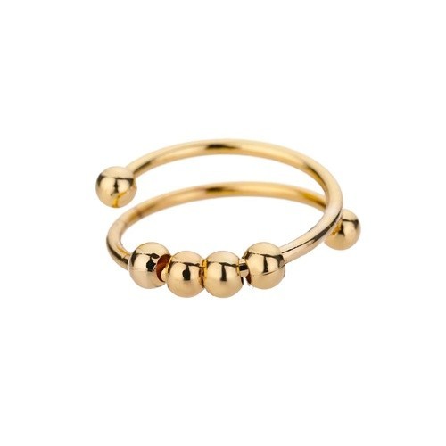 Anxiety Spinner Ring Adjustable Stainless Steel Anti Stress Bead Finger Ring