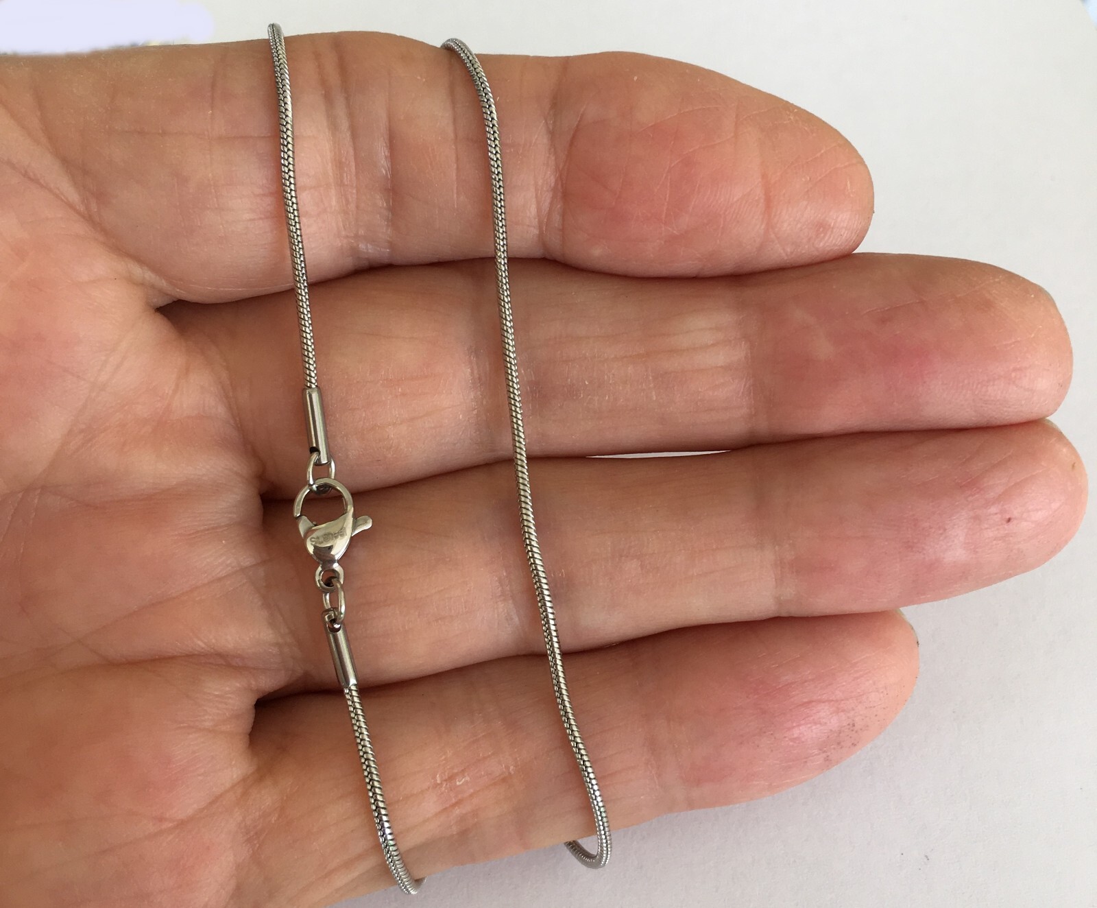 Stainless Steel 1.2mm Snake Chain 316L size choice 18, 20, 22, 24, 26″