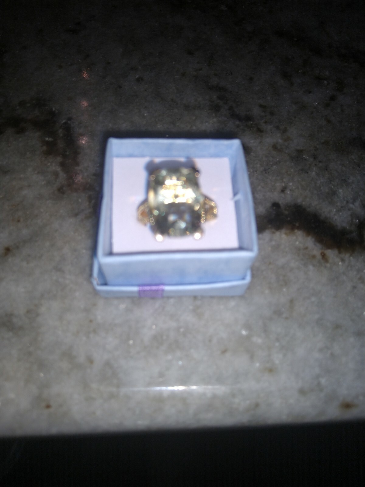 9.60 cts Solitaire Montezuma Prasiolite Fancy Ring in Vermeil YG/SS (Size 7.0)