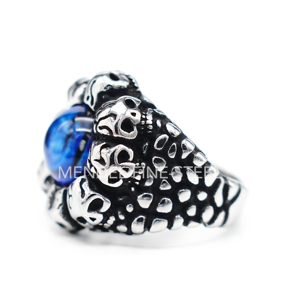 MENDEL Goth Mens Motorcycle Biker Skull Evil Eye Ring Stainless Steel Size 7-15