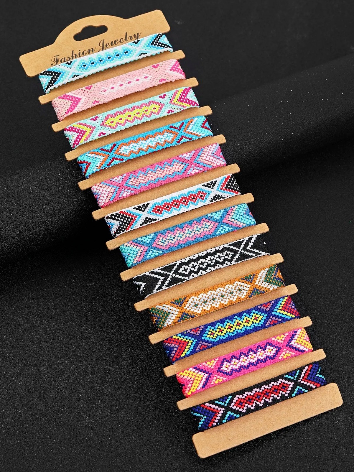 12pcs Bohemian Woven Friendship Bracelets Adjustable String Bracelet Set – NEW