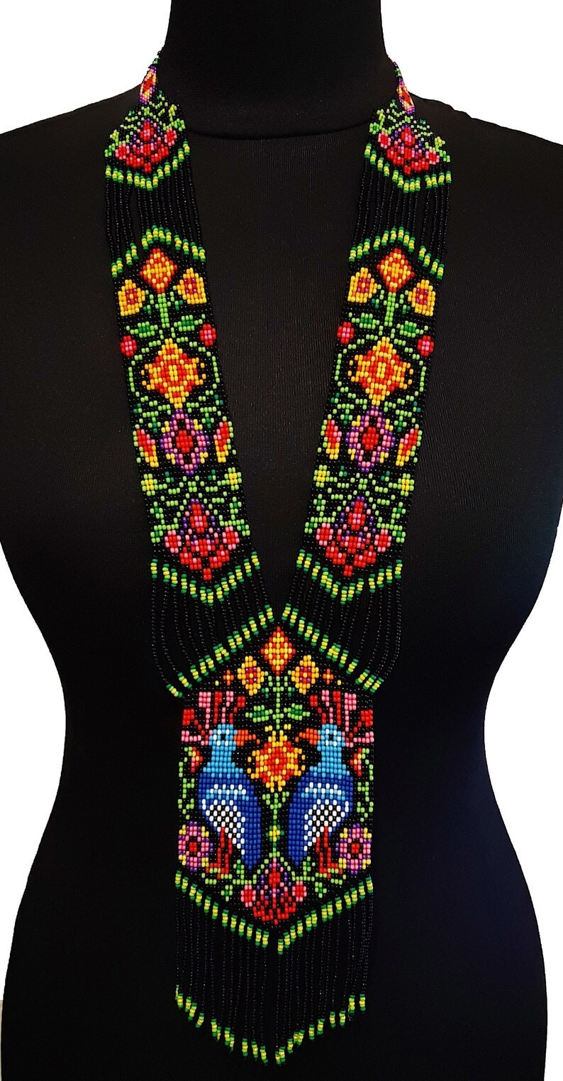 Handmade Seed Bead Necklace American Style Necklace Boho Beaded Necklace earring