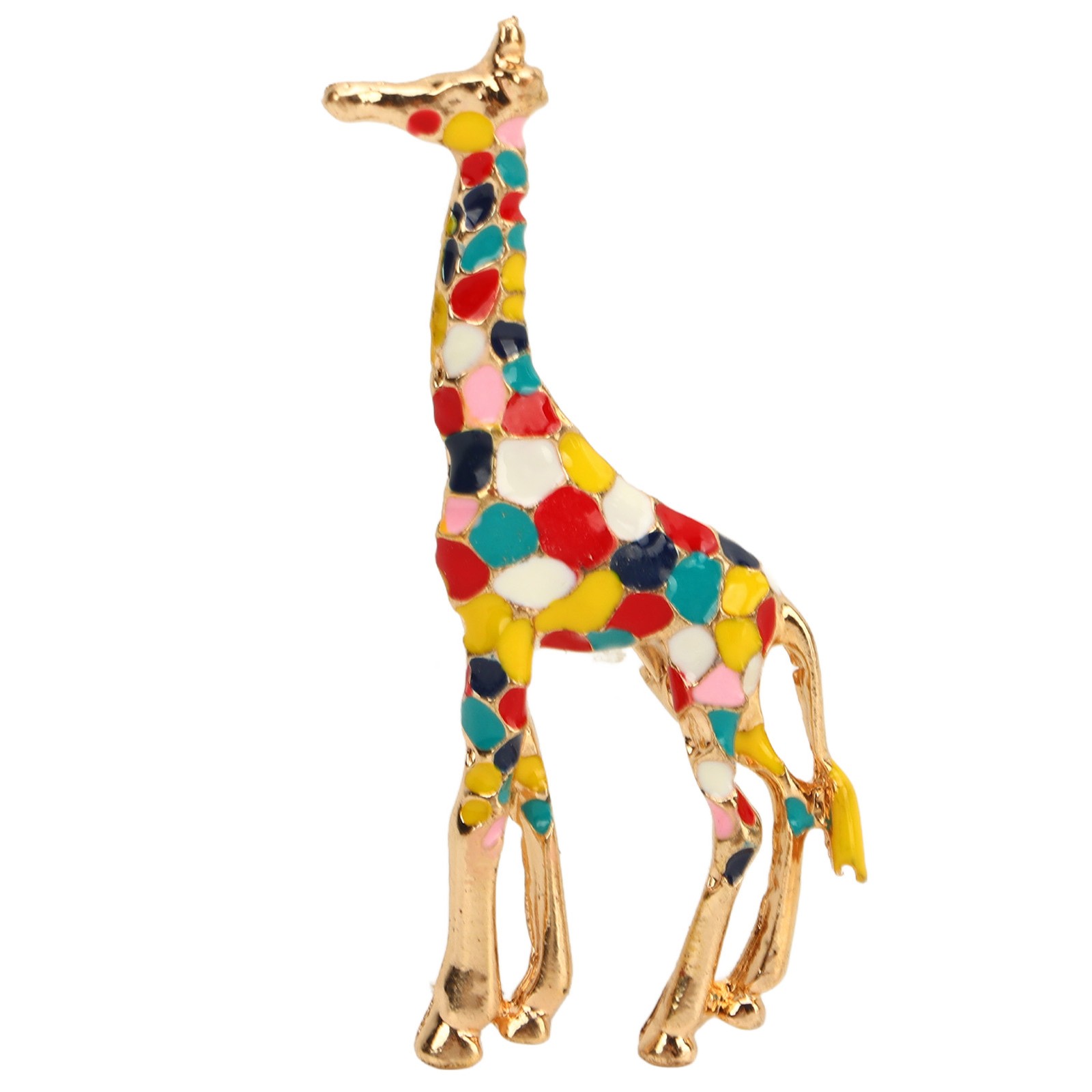 4Pcs Cartoon Giraffe Brooch Exquisite Colorful Elegant Aluminum Alloy Fashion