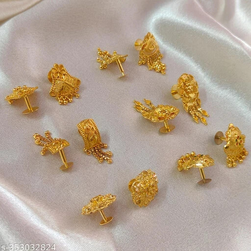 south Indian Gold Plated Earring_Combo For Women’s/Girls Pack Of 6 free shipping