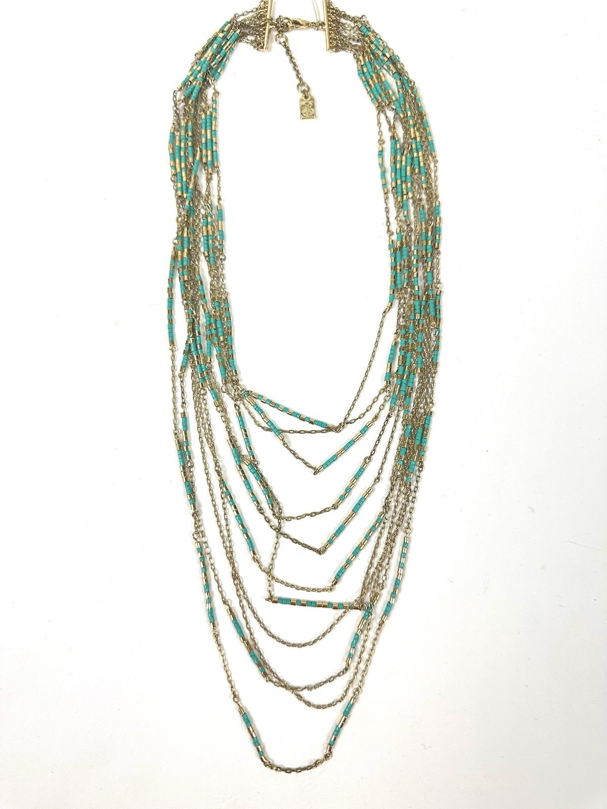 LAUREN Ralph Lauren Gold-Tone Multi-Layer Turquoise Bead Statement Necklace