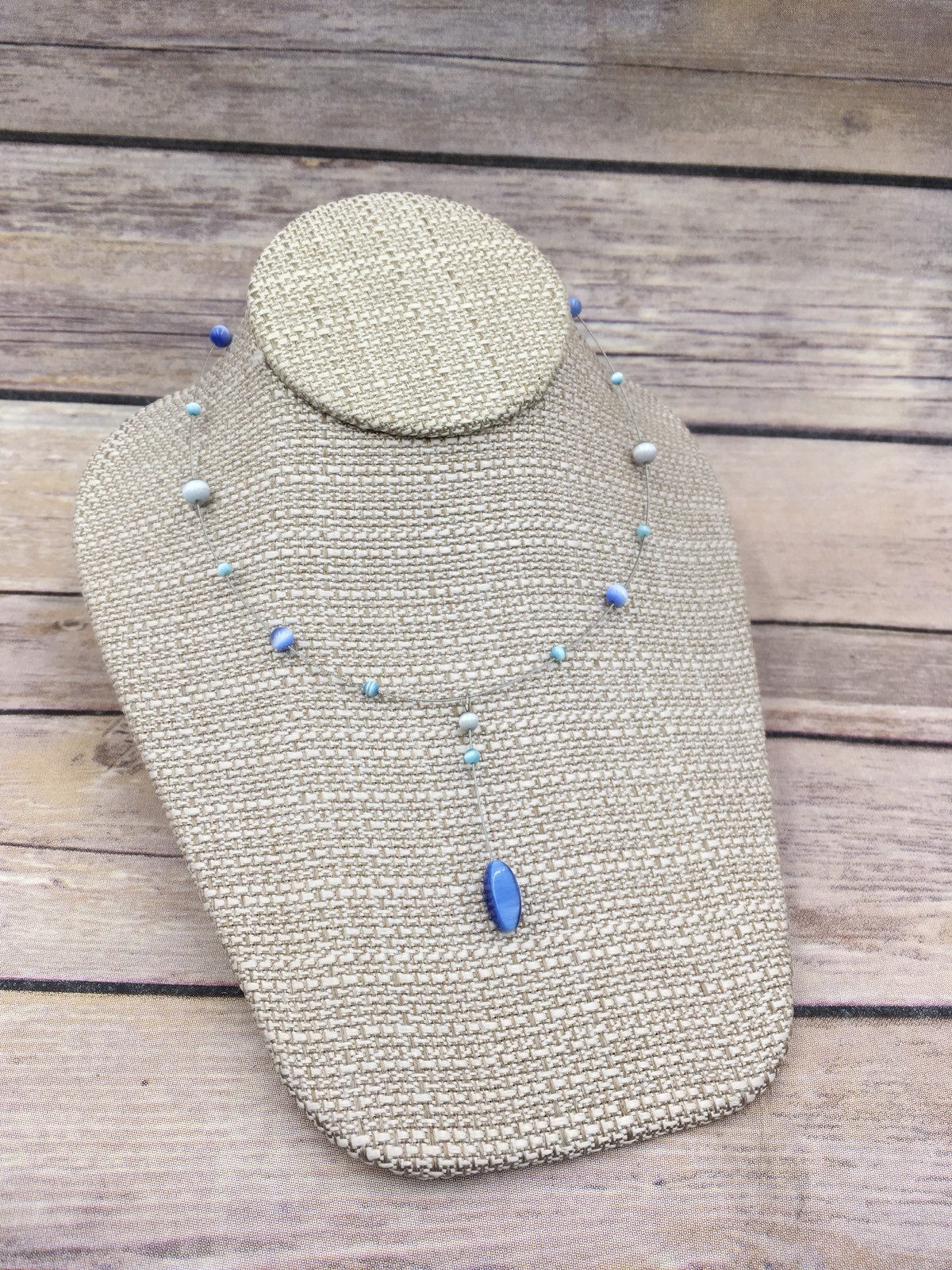 Kenneth Cole New York Blue Grey Stone Choker Necklace