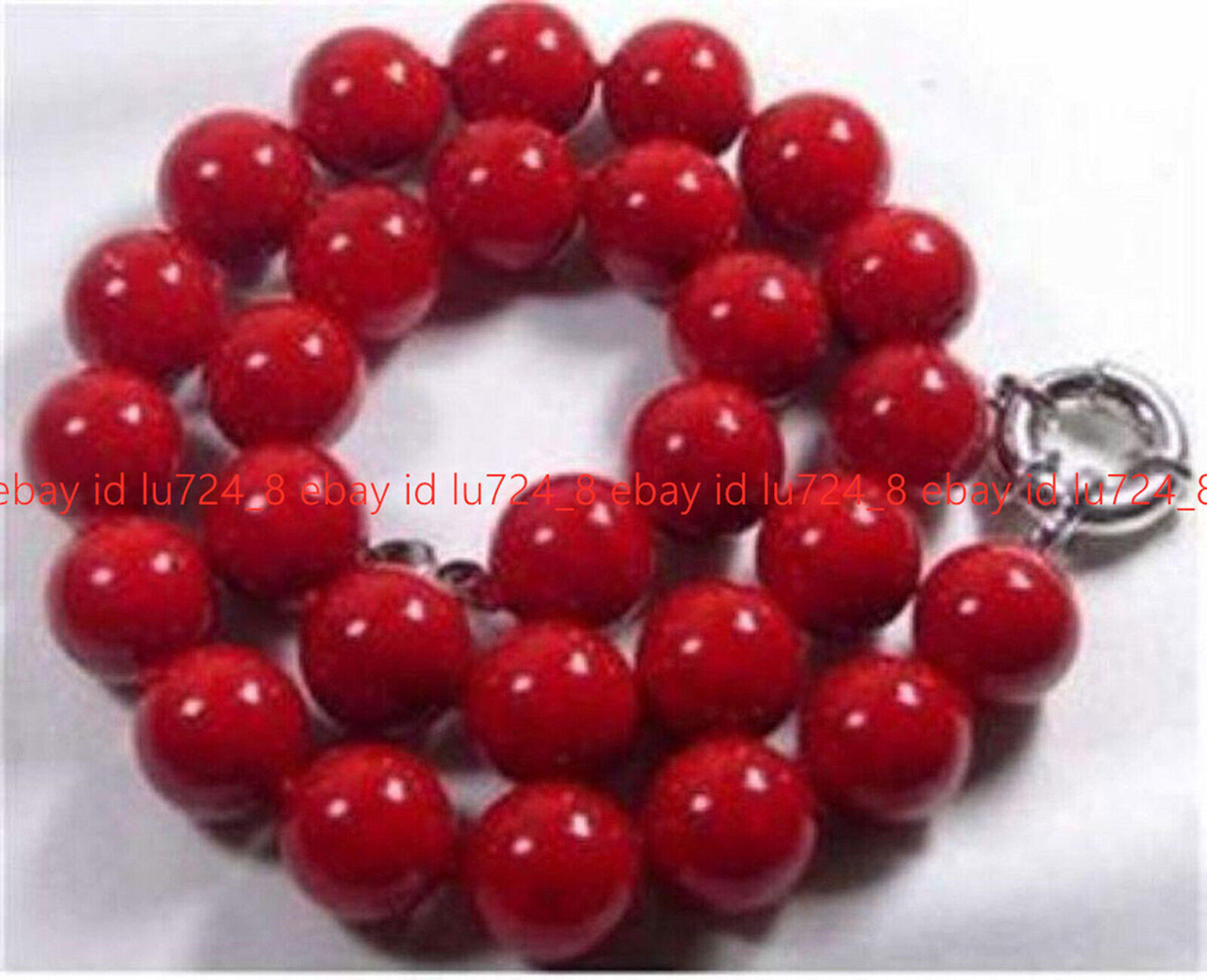Natural Red Coral 6/8/10/12/14mm Round Gemstone Beads Jewelry Necklace 14-50″