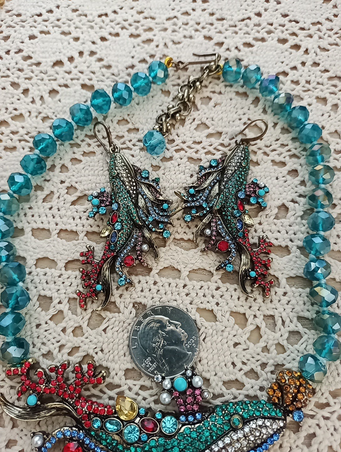 Heidi Daus Inspired Necklace And Earring Set Jewelry Set