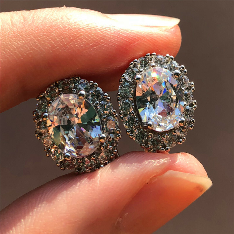 Stud Earring Fashion 925 Silver Filled Earring Cubic Zircon Women Jewelry