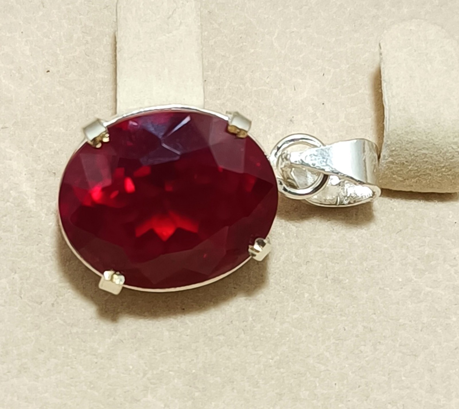 EGL Certified 40.60 Ct Natural RUBY 925 Solid Silver Pendant Loose Gemstone