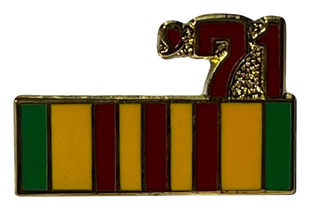 Vietnam Ribbon ’71 Motorcycle Hat Cap Lapel Pin M-045