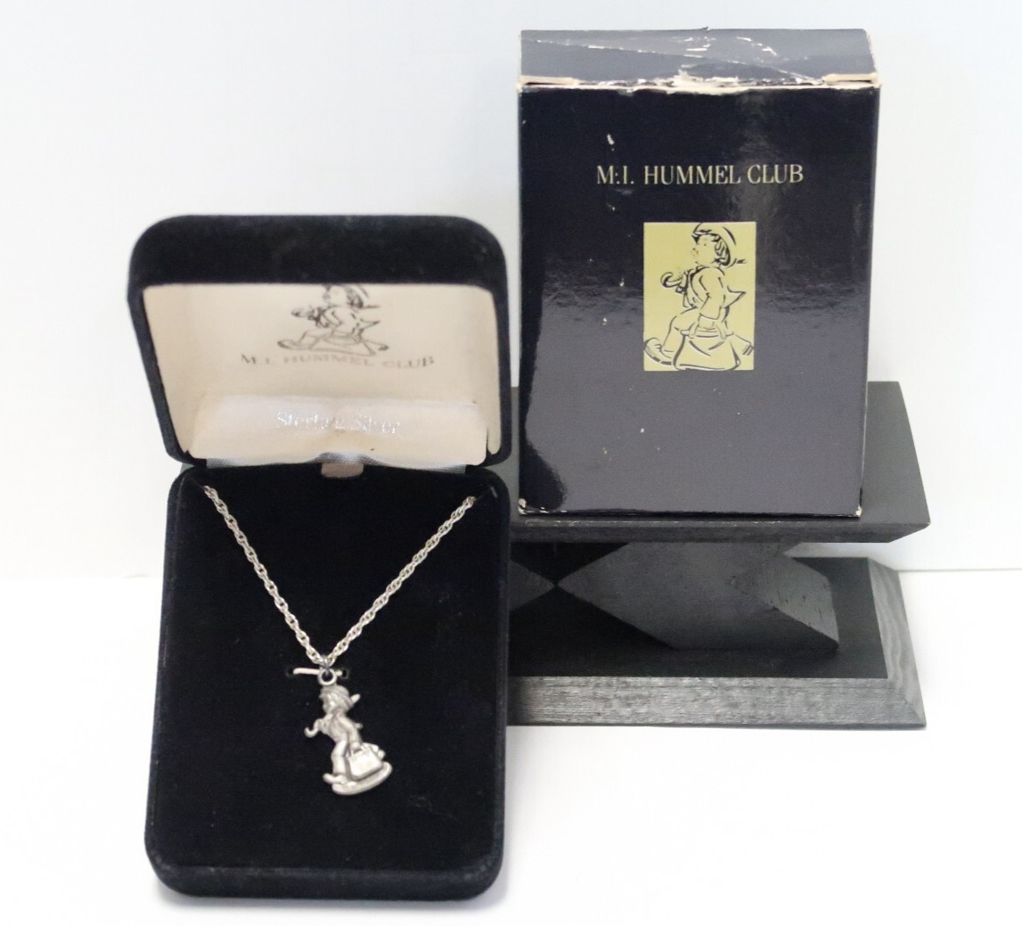 M.I. HUMMEL CLUB STERLING 1980 CHAIN W/ PENDANT 19-7/8″~BOX~
