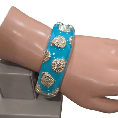 Tommy Bahama Palm Coast Teal Tossed Scallop Enamel Bracelet NWT