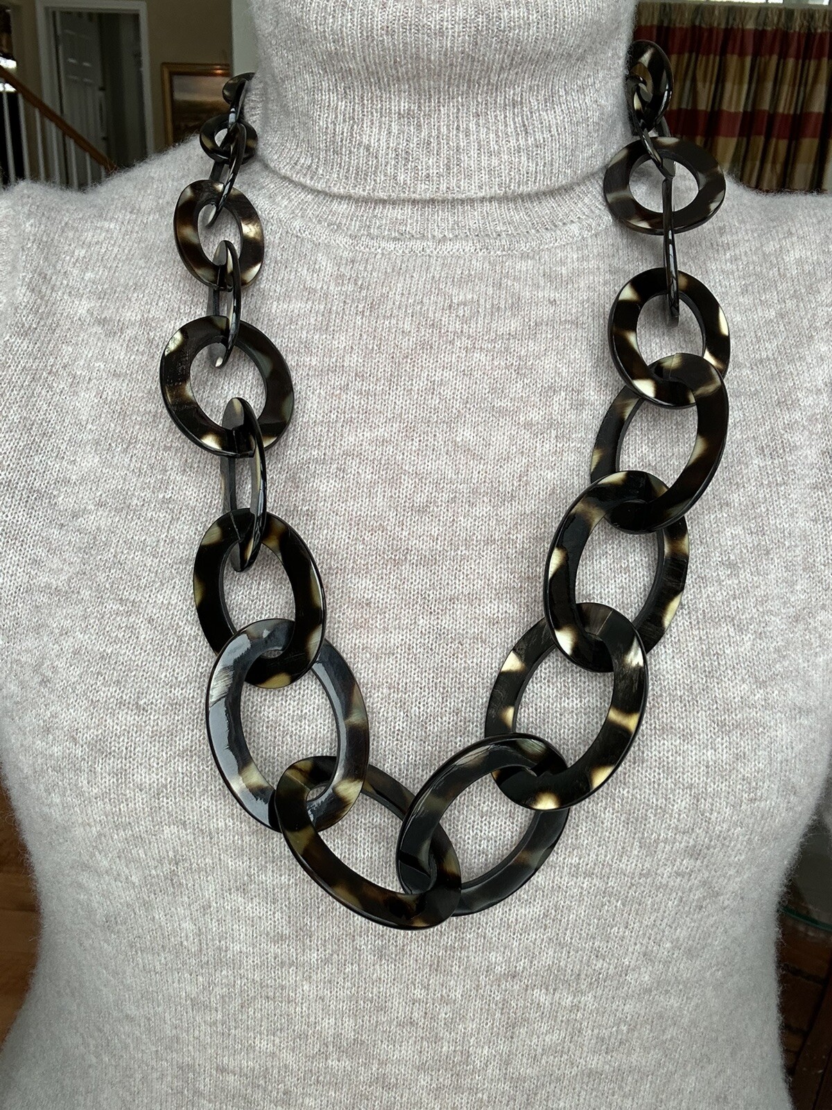 HWK Designs: Buffalo Horn Link Necklace – 36” length