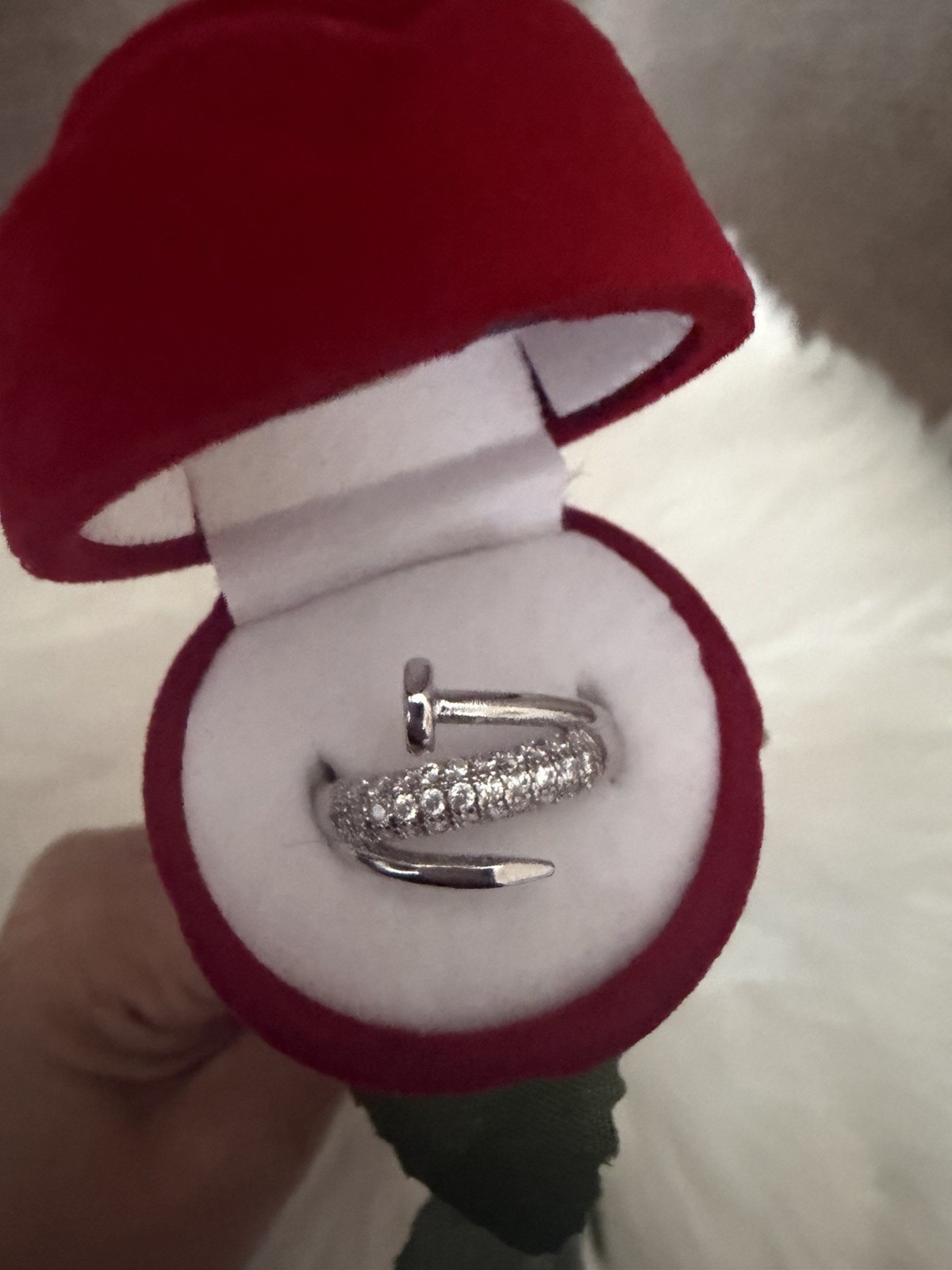 Stainless Steel Nail Ring for Women