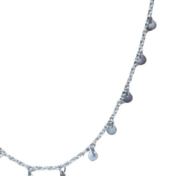 Elegant Coin Disc Charm Necklace Statement Silver Tone Chain Fashion Jewelry