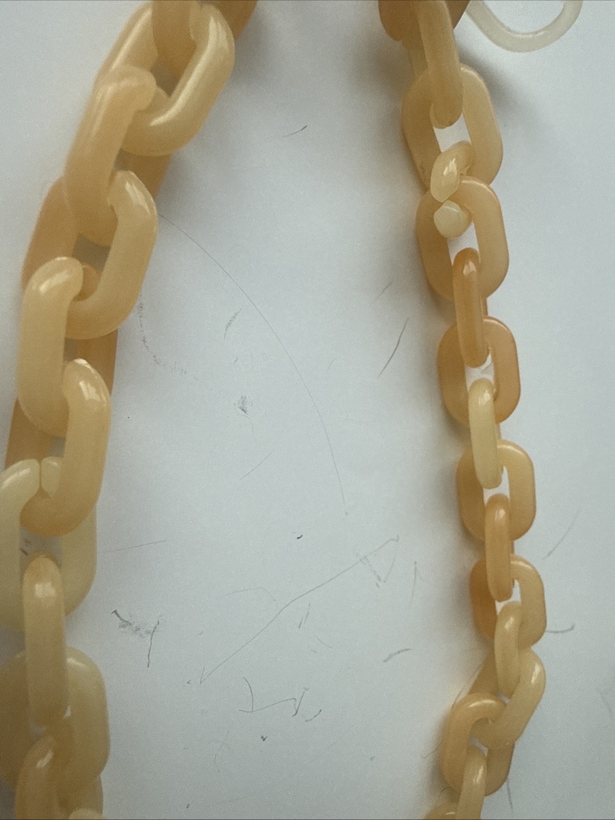 Yellow Acrylic Chunky Chain Link Acrylic Resin Necklace / Eyeglass Chain 30″