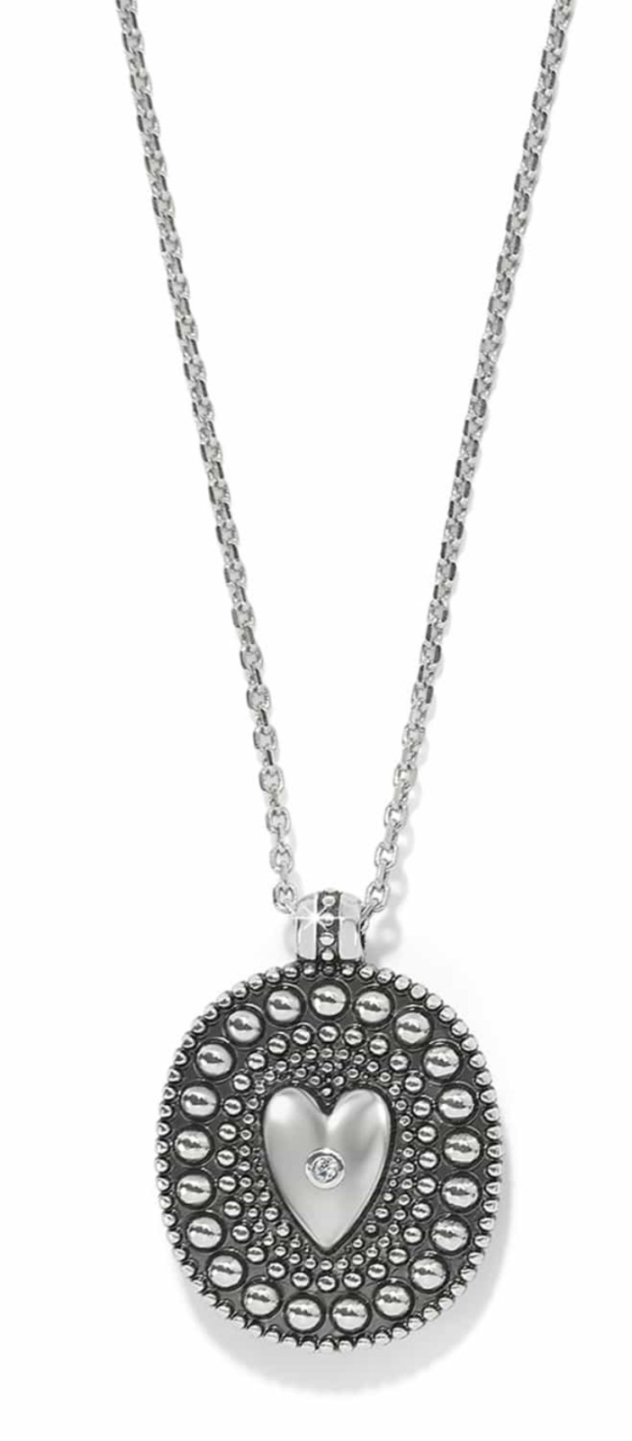 Brighton Pretty Tough Gem Necklace Silver-Clear #JM759D MSRP: $72 NWT