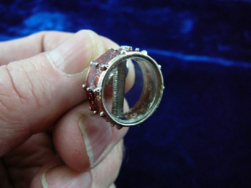 (M-314-A) SNARE DRUM BROOCH Purple black red white blue Tac Pin JEWELRY drums