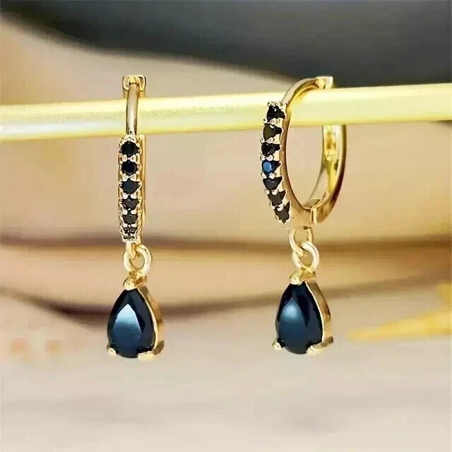 2Ct Pear Cut Simulated Diamond Drop Dangle Earrings 14k Yellow Gold Plated