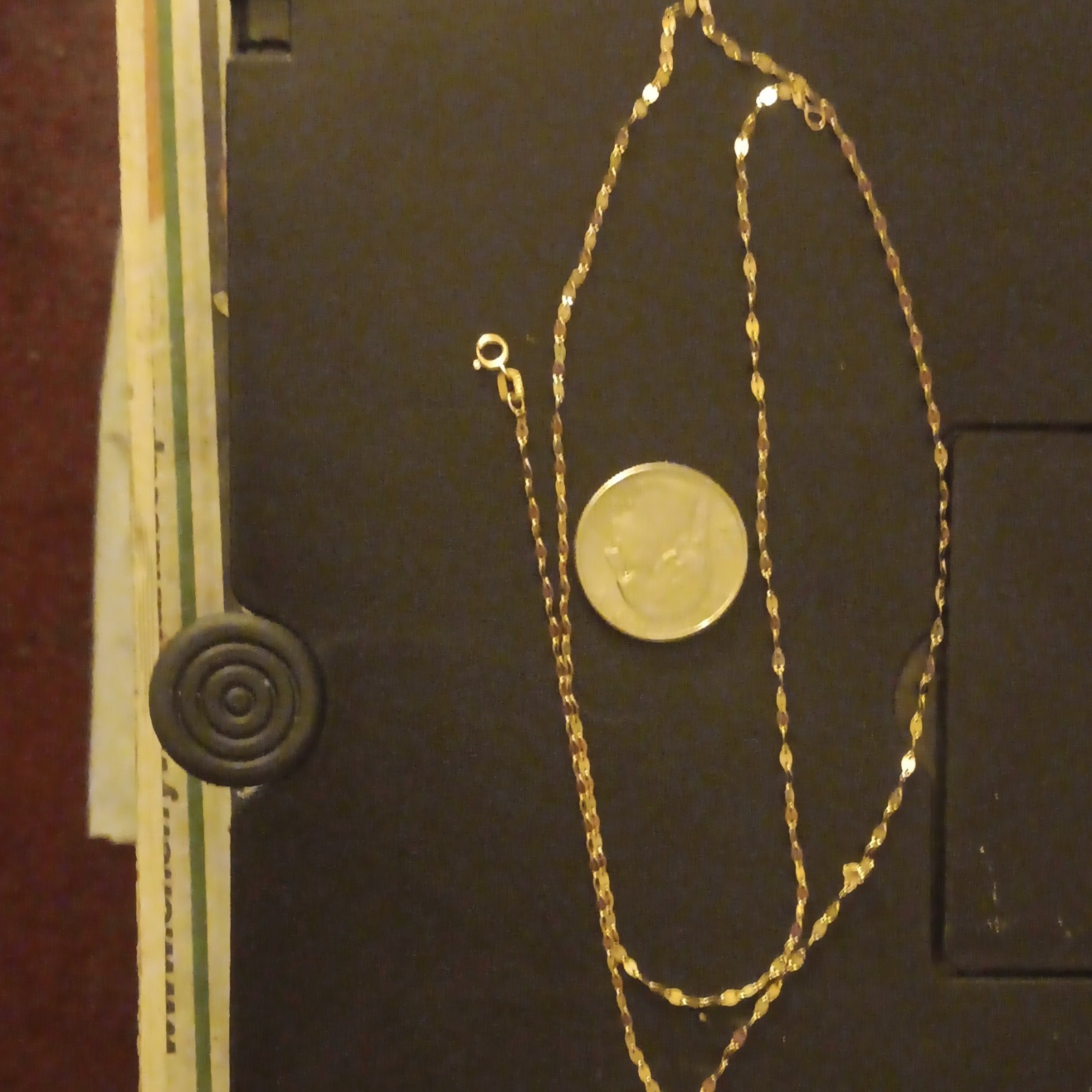 10k Solid Gold Cable Chain Necklace,, No Stone
