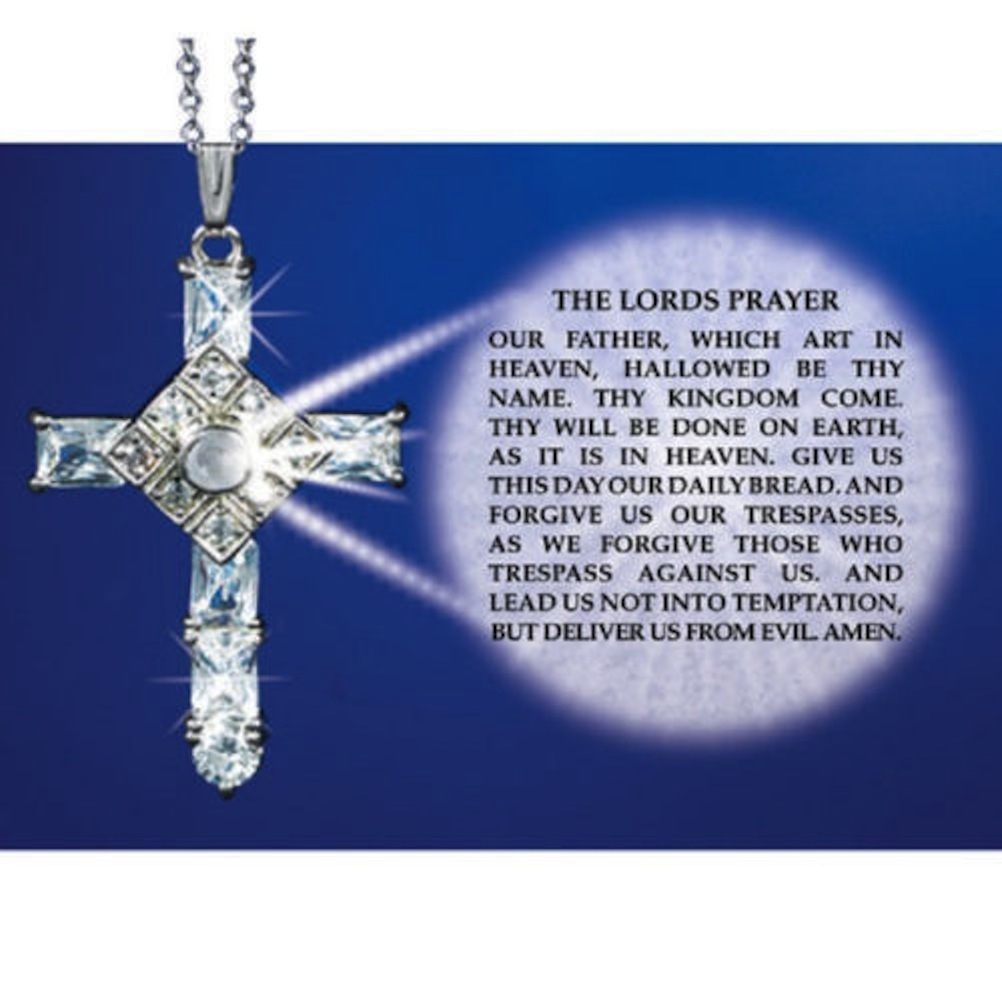 The Lords Prayer Cross Pendant Necklace – New in Beautiful Velvet Gift Box