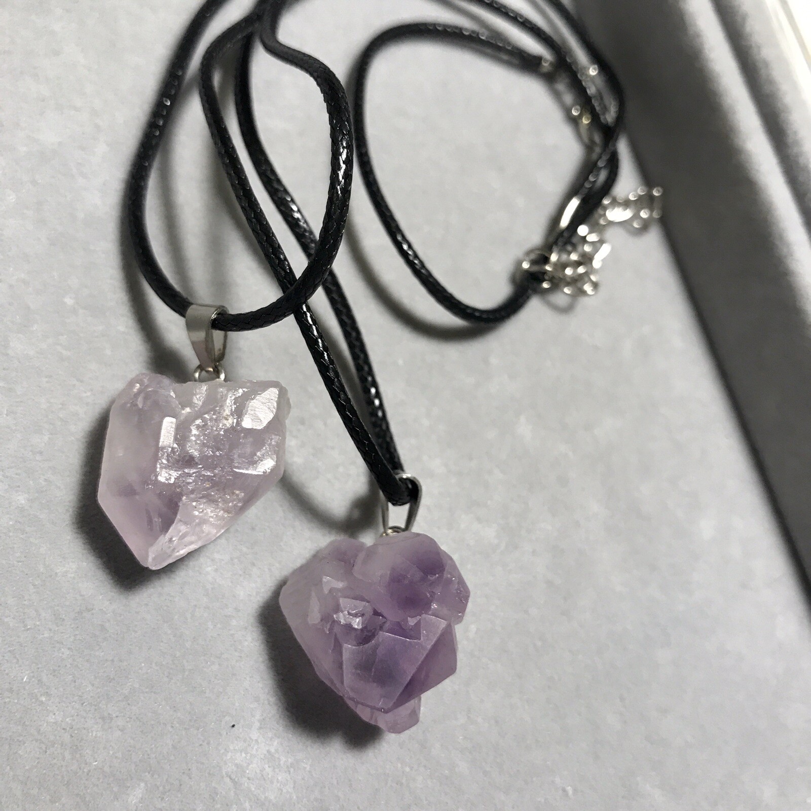 US SELLER Freeform Natural Amethyst Cluster Raw Pedant Necklace Reiki Choker