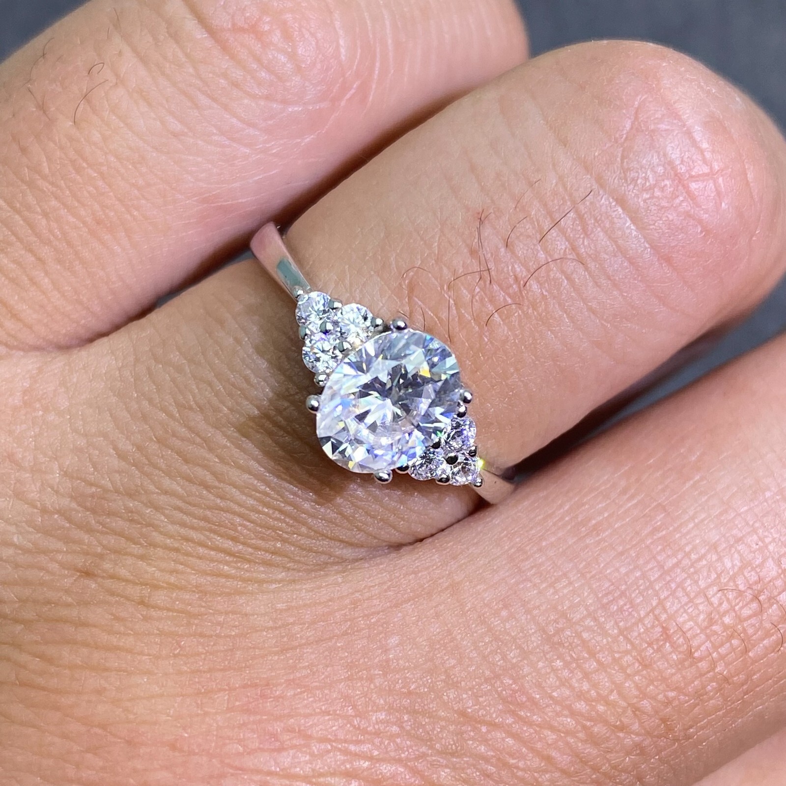 0.5~1.5Ct D-color Moissanite Oval Cut S925 Sterling Silver Gold Plated Ring #100