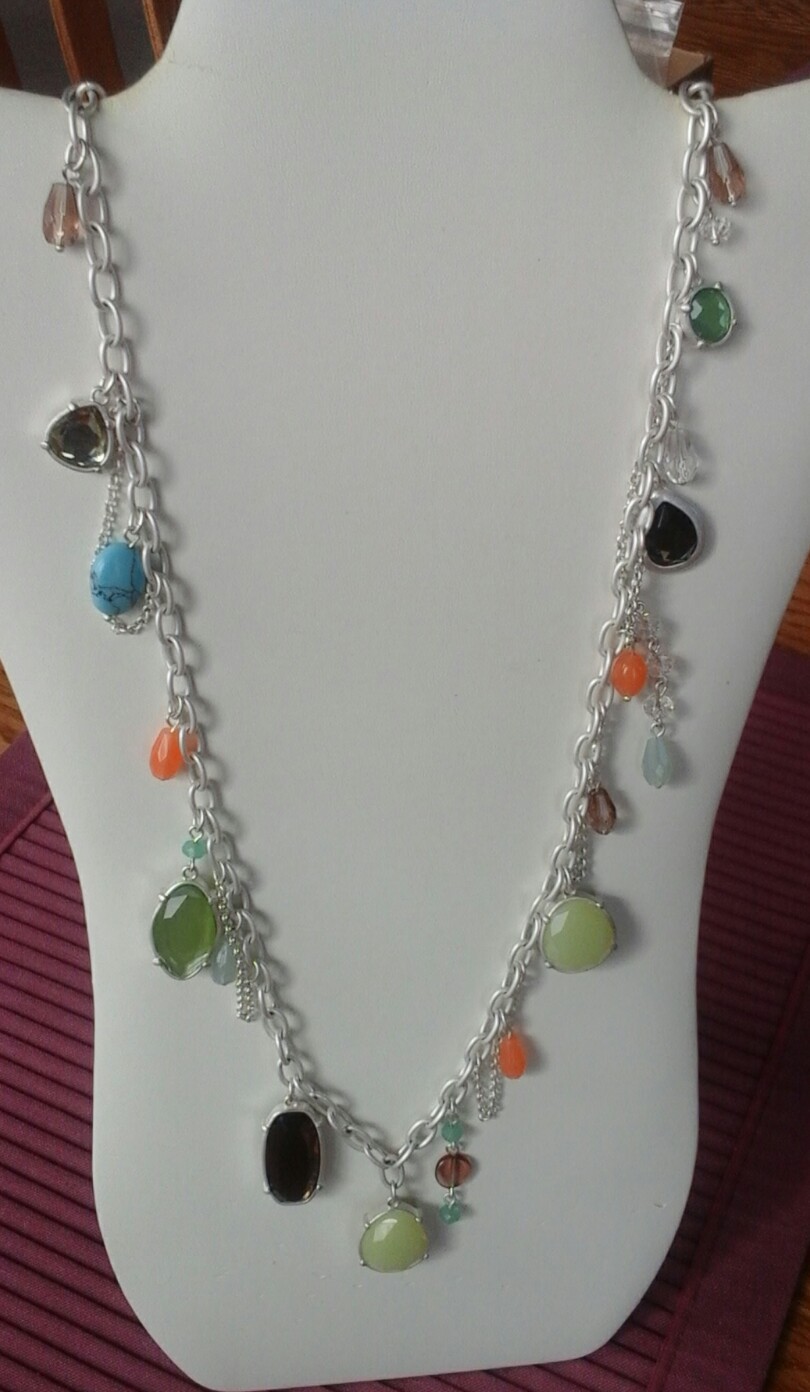lia sophia Mesa 36-39″ Necklace Matte Silver-Tone NWT Great Gift Idea